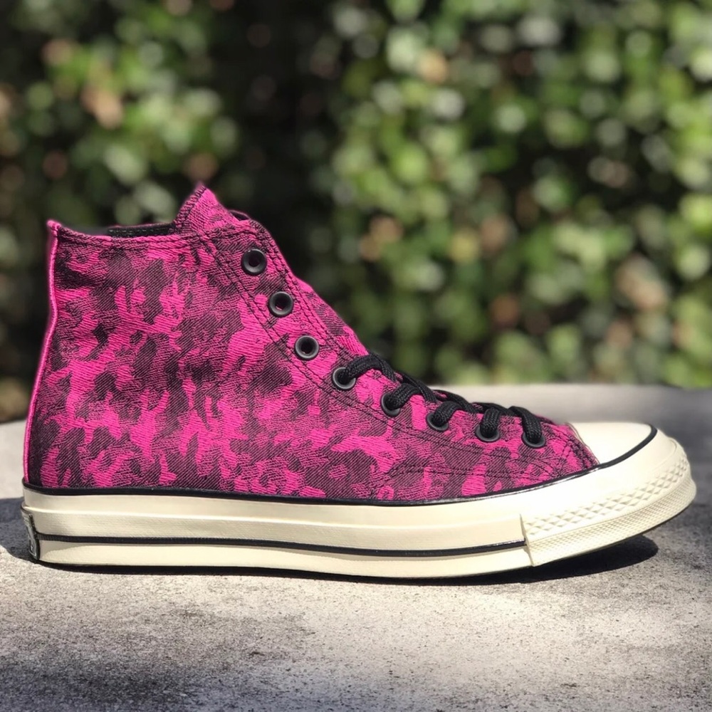 Converse Chuck 70 Hi Fuchsia Camo Denim Sneakers